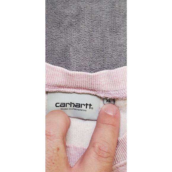Carhartt Pink Men's Size XL Crewneck Sweatshirt Winter Cotton C25-18 Pre-owned - Picture 6 of 10
